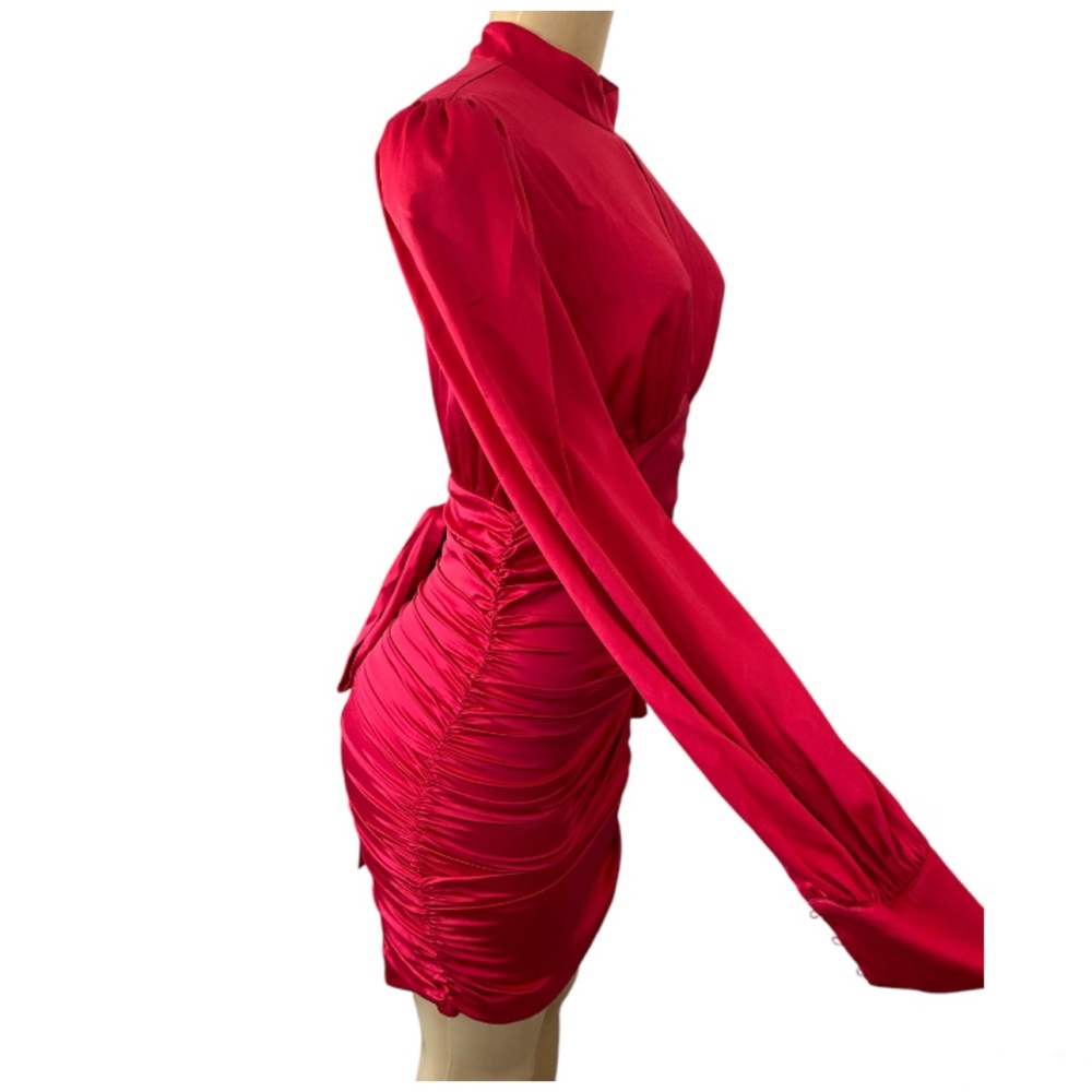 MAJORELLE REVOLVE Bristol Mini Dress Hot Pink Satin Size Small - Picture 5 of 9